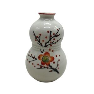 Vintage Moriyama SGK Double Gourd Floral Vase Occupied Japan Allied Forces 4in